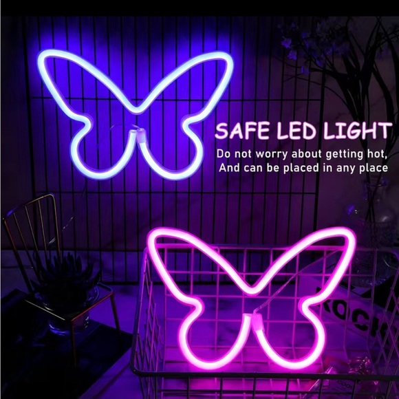 NIB Butterfly Neon Sign - BLUE - Picture 4 of 7